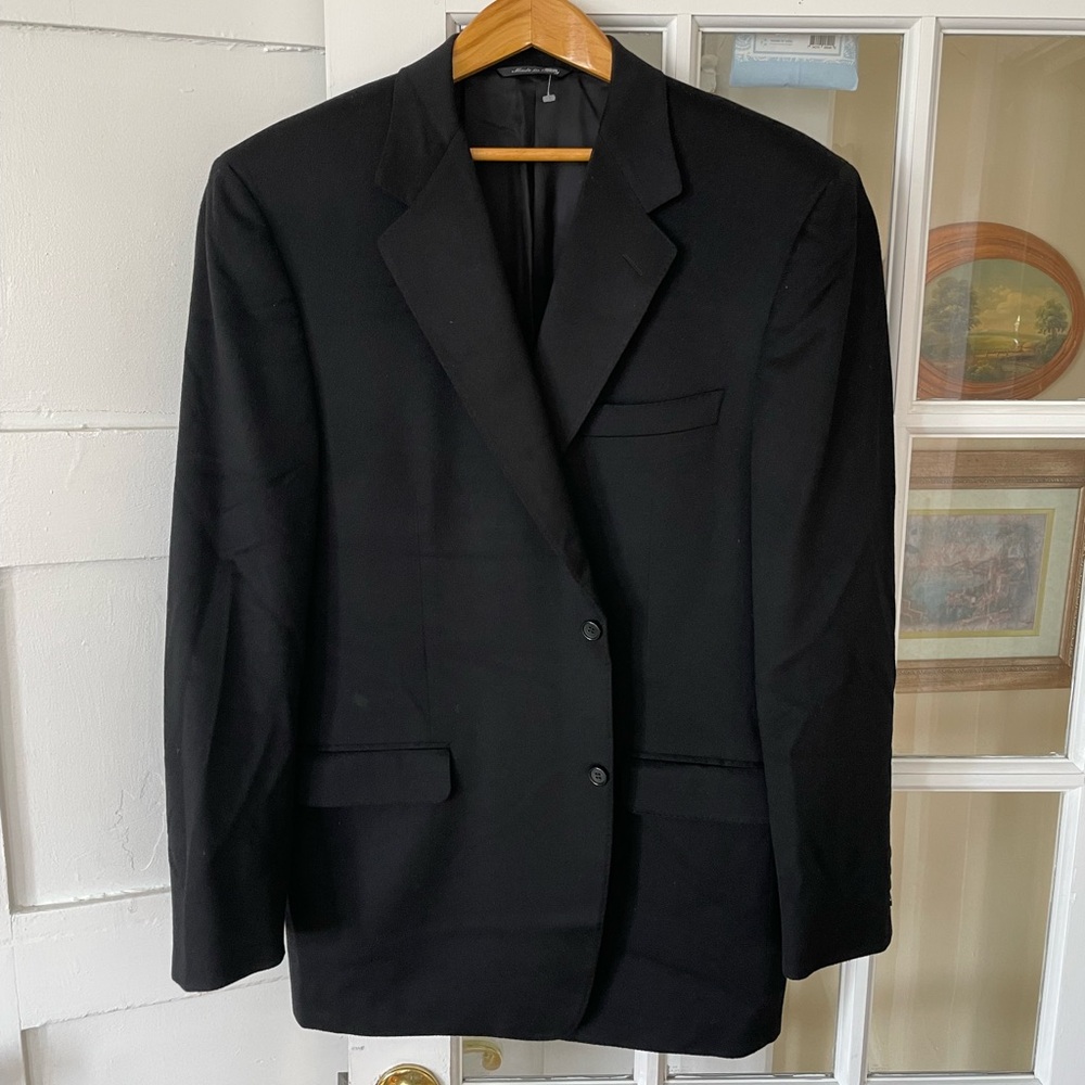 Canali Wool/ Cashmere Blend Black Blazer